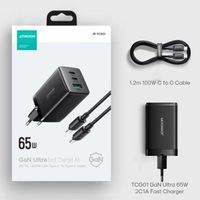 Joyroom 65W Type C, USB Fast Charger Kit, 3 Ports, GaN