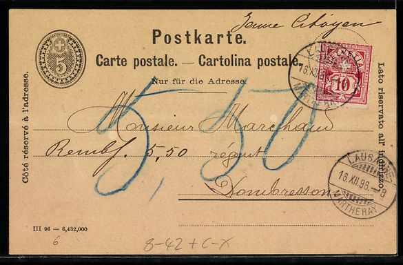 Cartoline postali: Neuchâtel, Fabrique de Chocolat Ph. Suc – Usato da Berlin venduto da bartko-reher 1