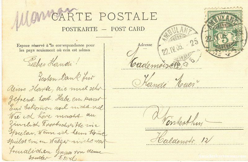 Cartoline postali: Gimel + 1906 – Usato da Emmenbrücke venduto da teestube 1