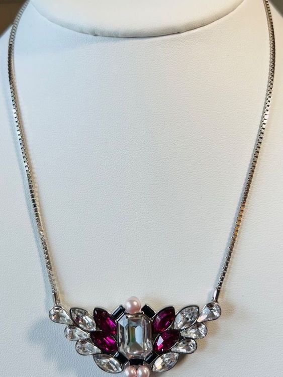 Collier Argent 900 Filigrané Fleur De Bananier - 44 Cm | Vintage Jamais Porté