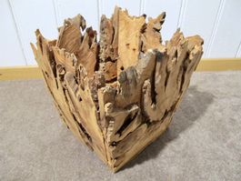 Holz Korb Gefäss Deko Pflanzen Zier Topf Unikat einzigartig