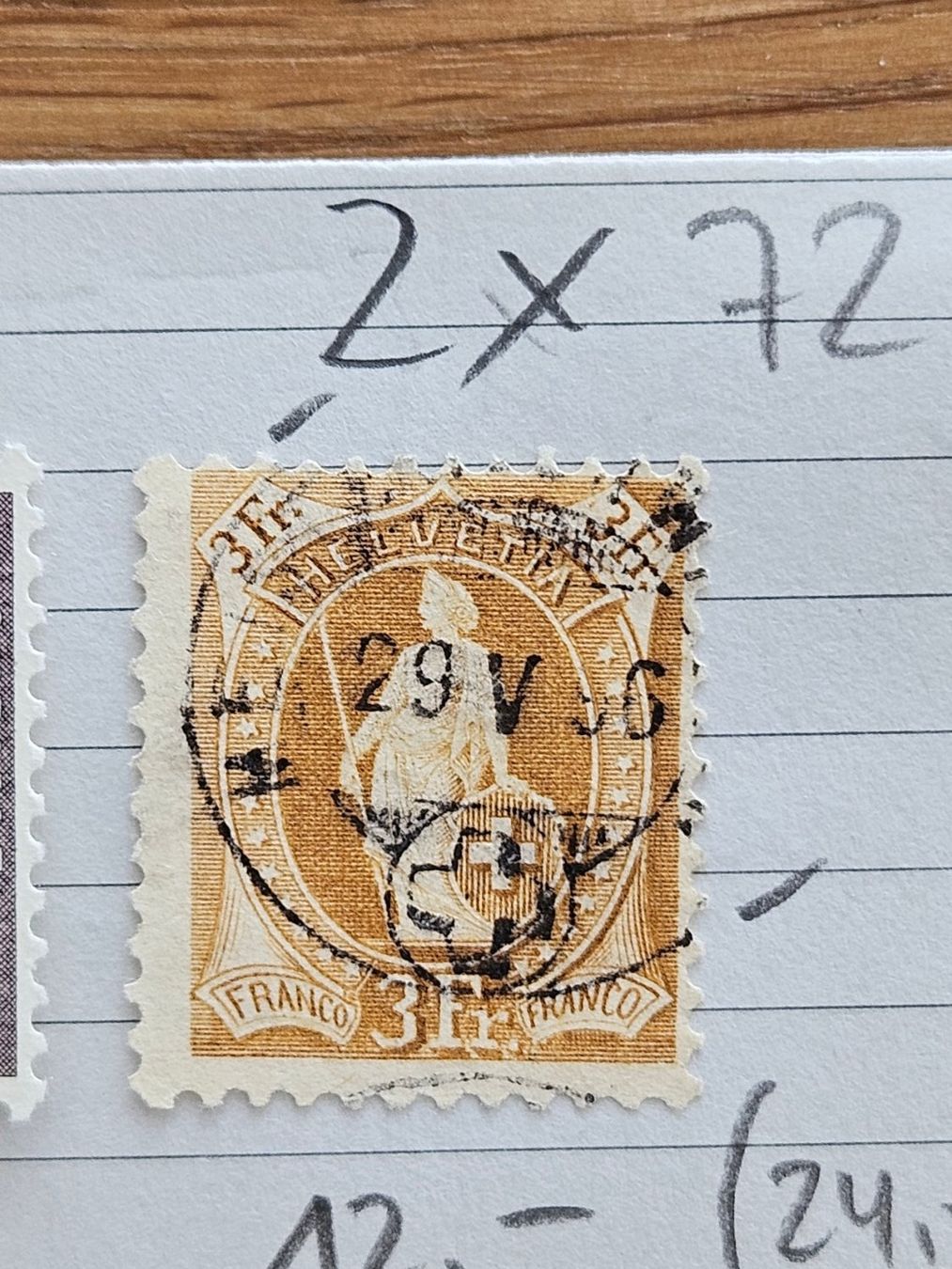 Tutti i francobolli: 72A (Kat 40.--) für 3.-- – Usato da Buttikon SZ venduto da Marcelr