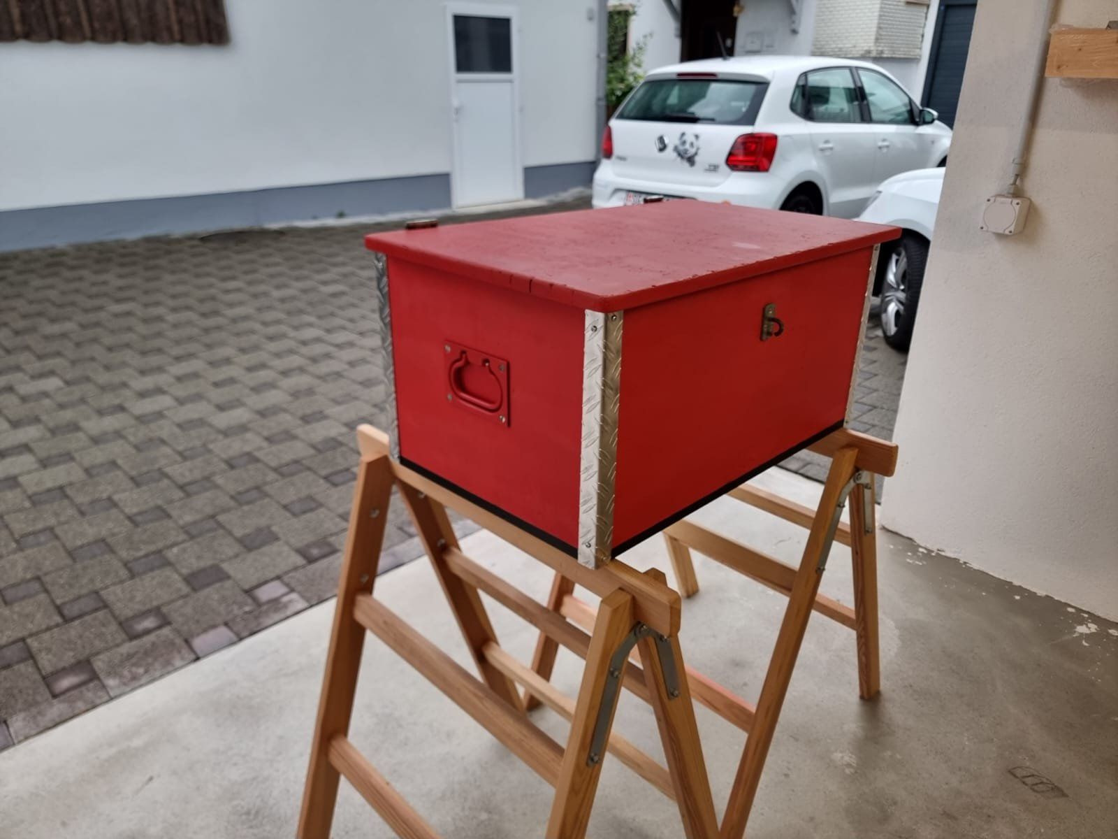 Tutti gli attrezzi: Werkzeugkiste Restauriert mit Unterteilung, – Usato da Rheineck venduto da M.Panda21 2