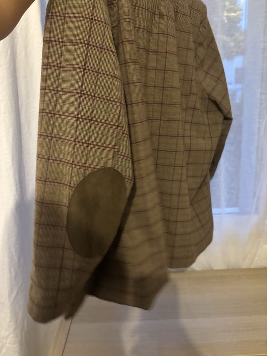 Giacche: Blazer kariert braun mit Ellenbogen-Patches oversized  – Usato da Pfäffikon ZH venduto da florencee.3 1