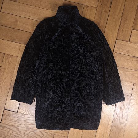 ALEXANDER MCQUEEN Mantel Kunstfell schwarz IT38