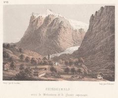GRINDELWALD, LITHOGRAPHIE UM 1860