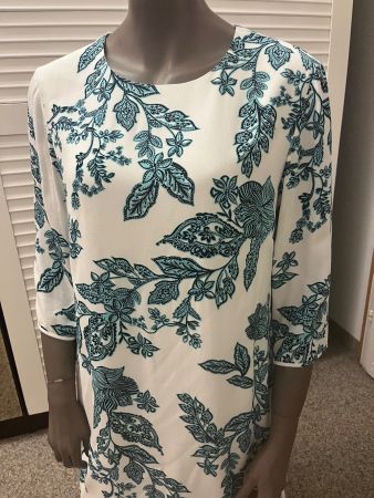 schickes Kleid, weiss-türkis , TAIFUN, Gr.40 Top Zustand