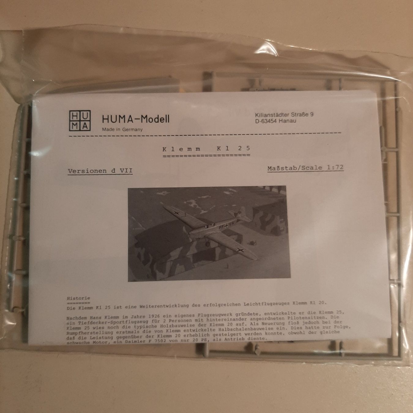 Kit di modellismo & Modellini statici: 3298 ... Klemm KL 25 ... Huma 3004 – Nuovo (secondo la descrizione) da Bonstetten venduto da Benibanny59 1