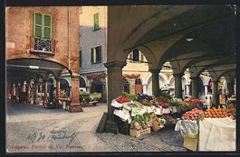 AK Lugano, Portici di Via Pessin, 1930