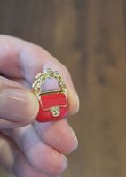 kleine rote Handtasche für Puppenhaus/Puppenstube