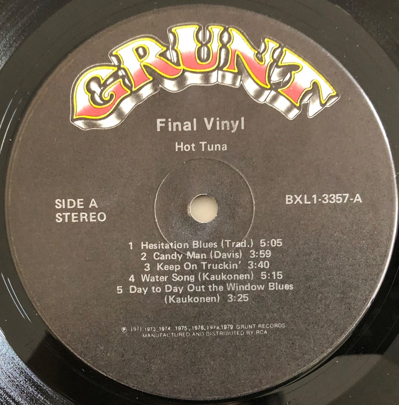 Vinyles: HOT TUNA - FINAL VINYL – D'occasion à Poliez-Pittet par Newtown-Records 3