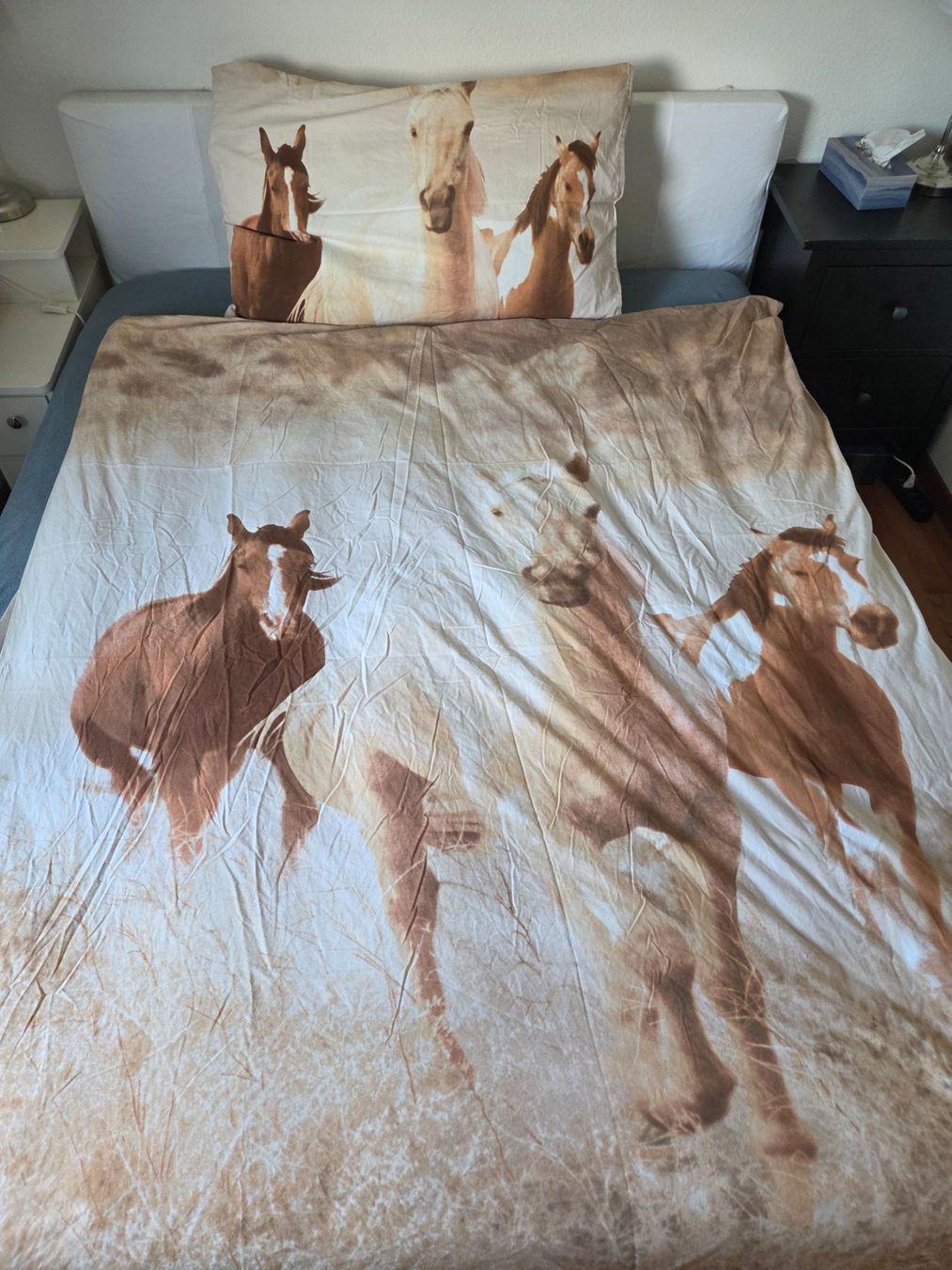 Biancheria da letto: Bettwäschesset mit Tigerprint und Pferdeprint – Usato da Schwerzenbach venduto da BilboInSchwerzi 1