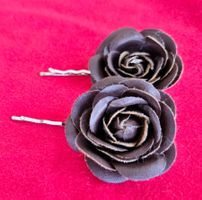 HAARSPANGE HAARSCHMUCK BLÜTE LEDER SPANGE