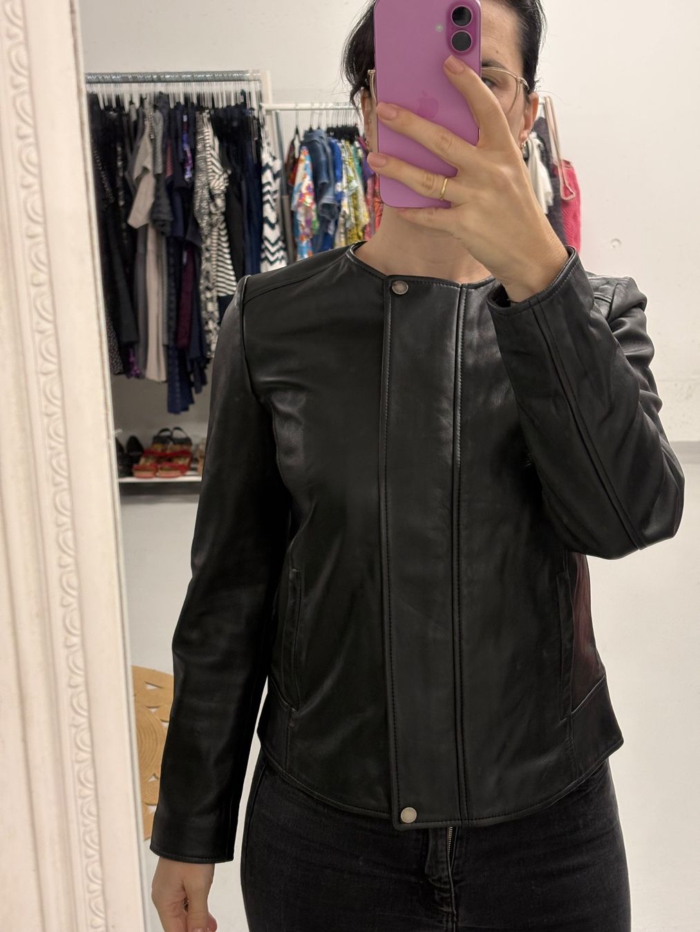 Max Mara Jacken: Weekend Max Mara Lederjacke Gr. 40 schwarz Lammnappa – Neu (gemäss Beschreibung) aus Regensdorf von secondchancefashion 1