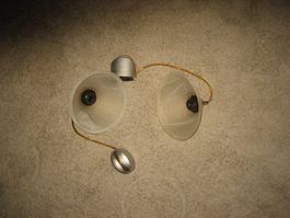 2 Deckenlampen aus Glas marmoriert Vintage