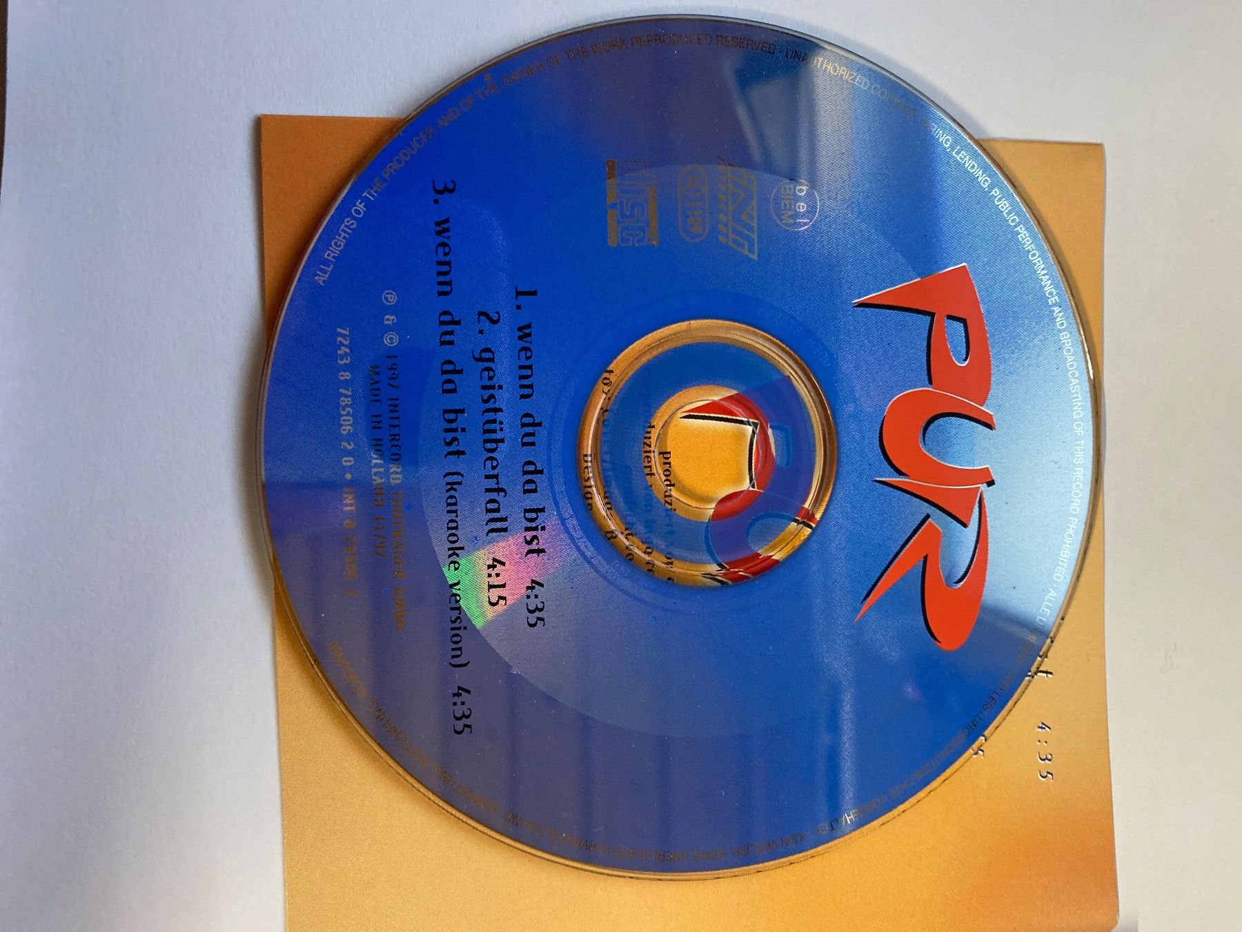 CDs: Pur - CD Maxi Single - wenn du da bist – D'occasion à Le Brassus par cinema13 2