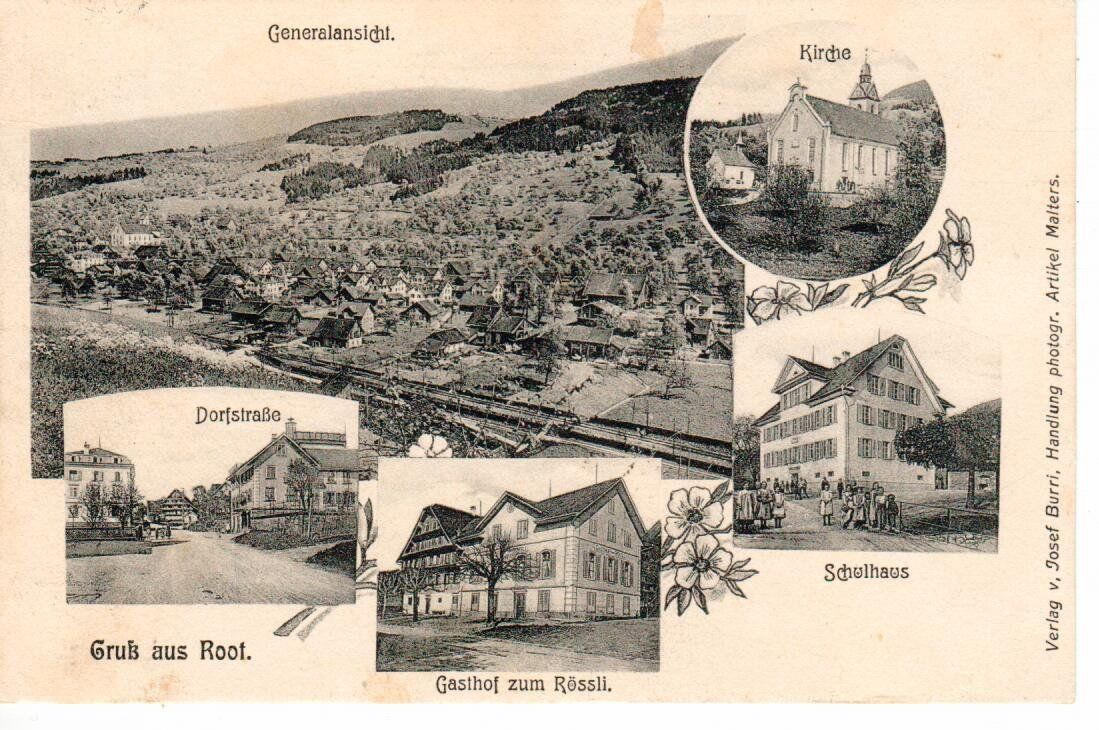 Ansichtskarten: Gruss aus Root 1909 – Gebraucht aus Wolhusen von Curver9