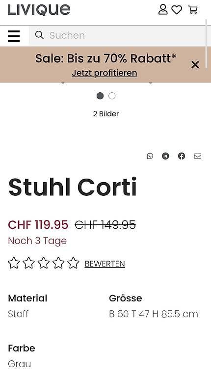 Sedie: Polsterstühle,2x neuw.grau – Usato da Riehen venduto da harald13