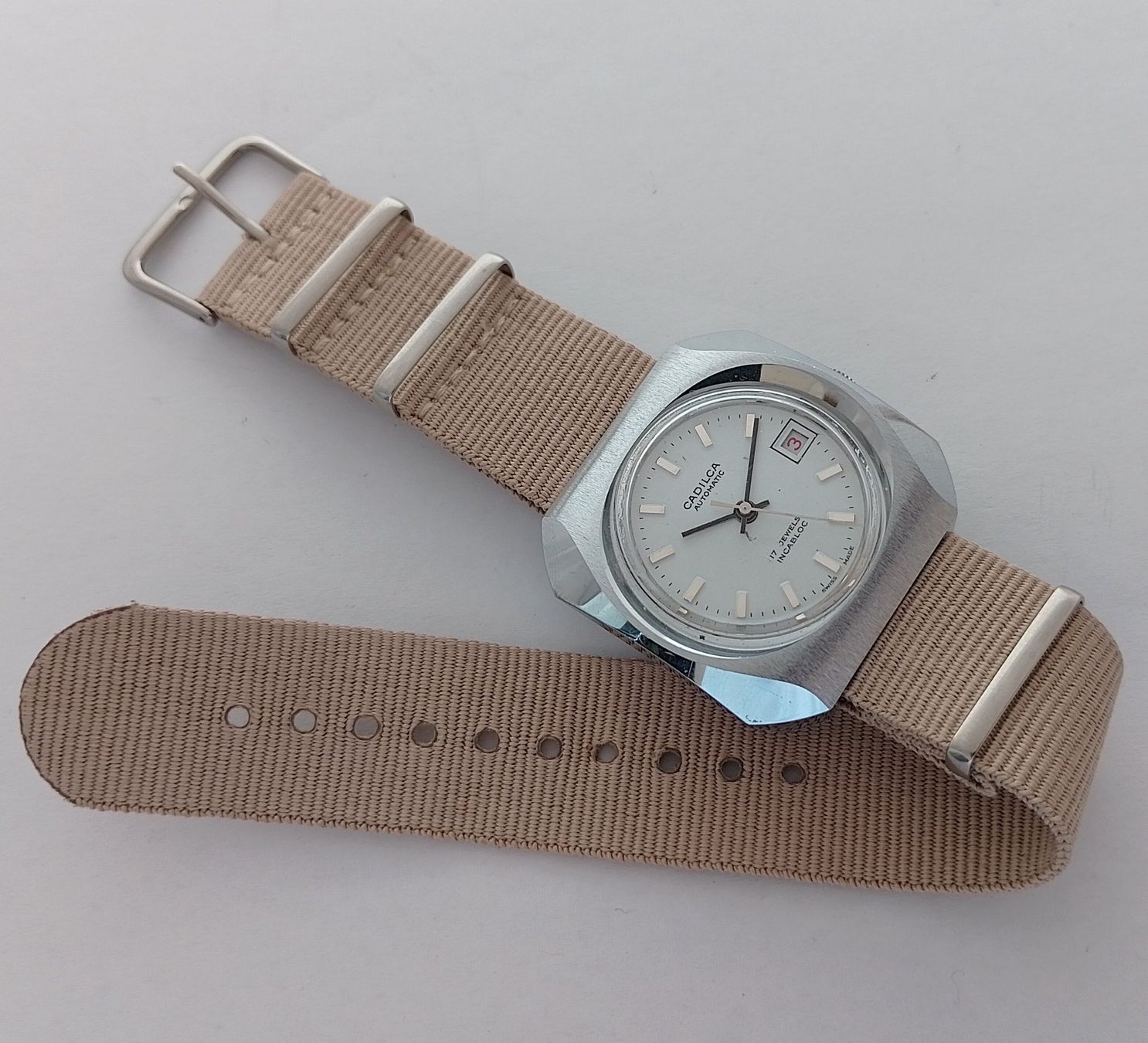 Orologi: Cadilca Automatic Herrenuhr - Schweizer Qualität, 1970er – Usato da Basel venduto da Givens_Watches