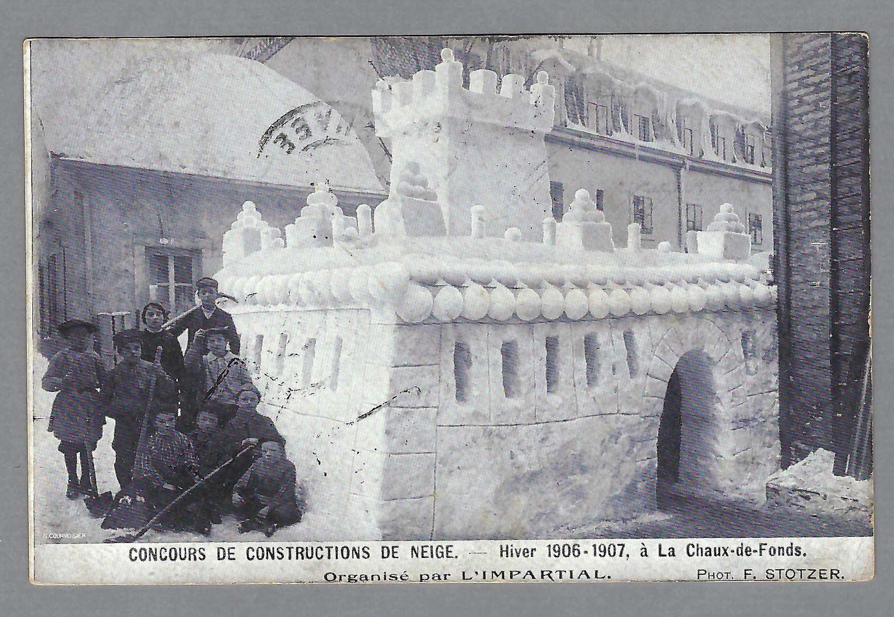 Cartoline postali: 1907, CHAUX-DE-FONDS, CONCOURS DE CONSTRUCTIONS DE NEIGE – Usato da Pura venduto da ulisse1957