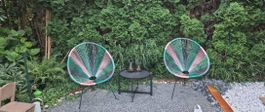 2 Acapulco Chairs and 1 Table Set Garden Furniture