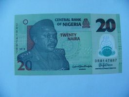 Banknote Nigeria 20 Naira 2018, tadellos erhalten,Bankfrisch