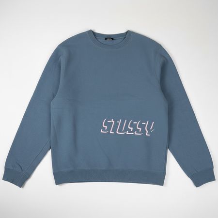 Sweat Stüssy  Bleu Ardoise / Rose logo brode - Taille L #P68