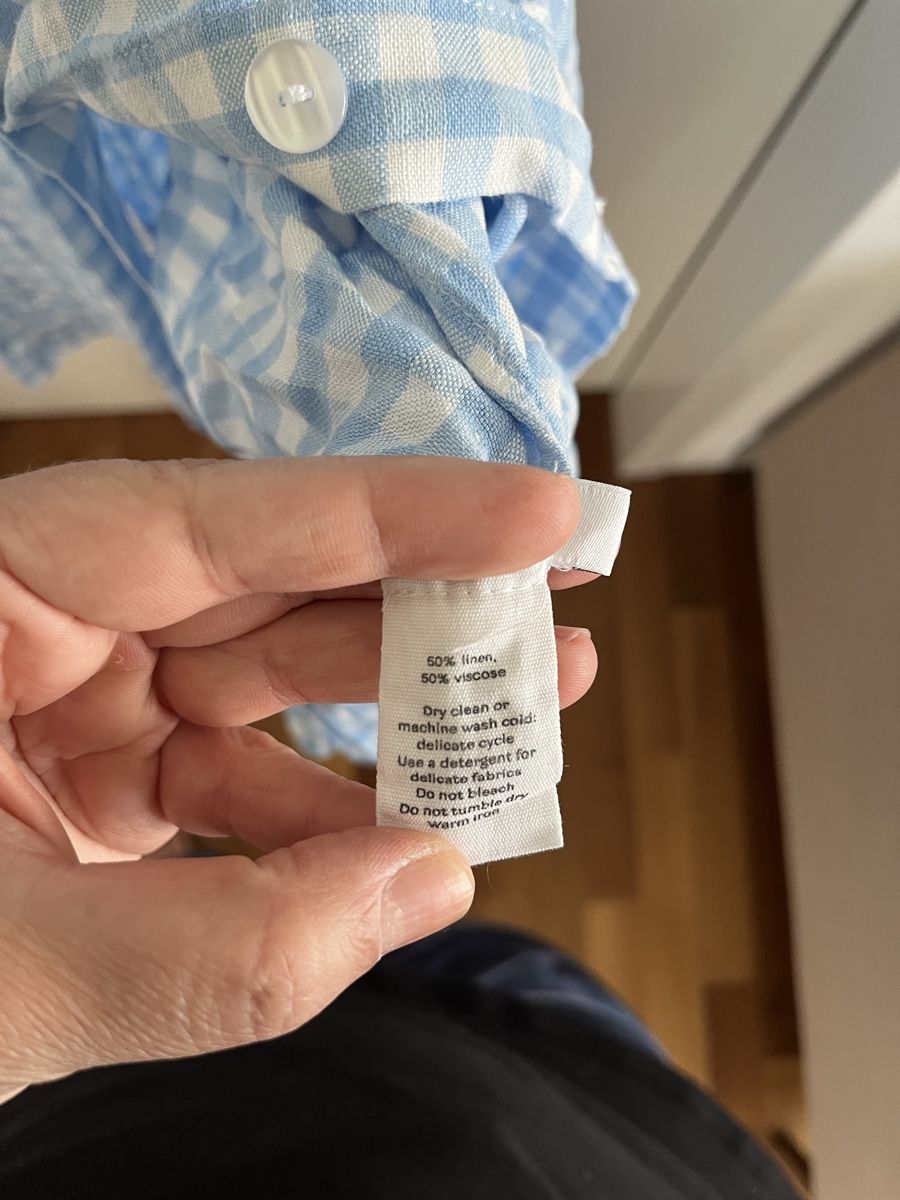 Kleider: Blue checked linen-viscose dress – Gebraucht aus Zürich von lux_t6lx 3