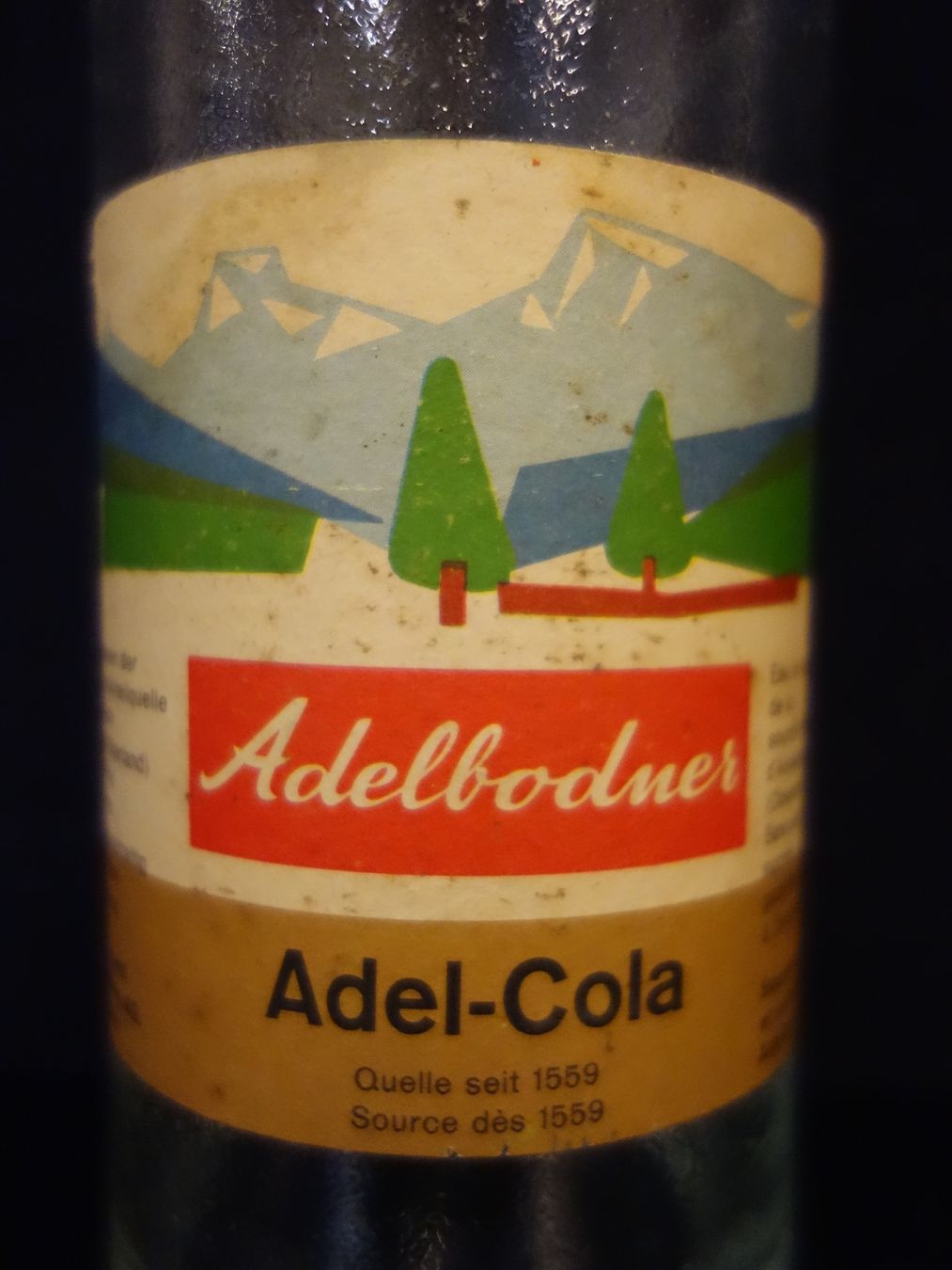 Bicchieri, Caraffe & Bottiglie: alte Flasche ADELBODNER ADEL - COLA 1965 – Usato da Kerzers venduto da Flaschenposten 4