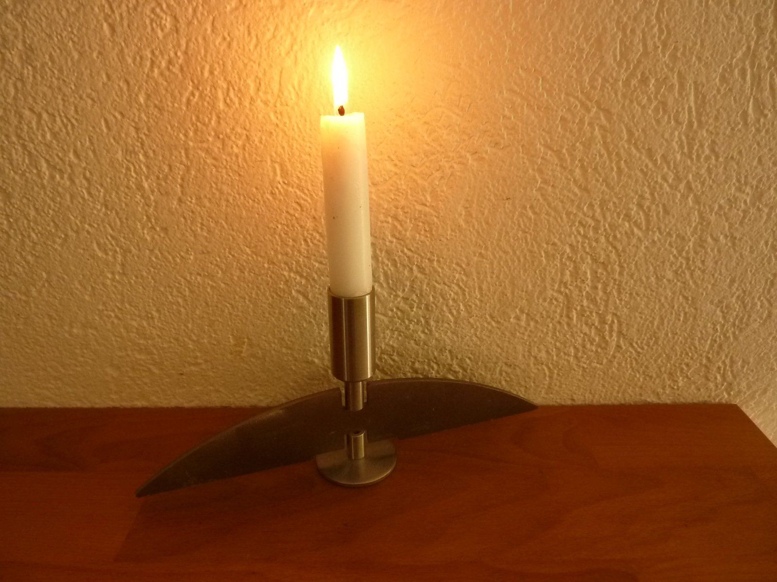 Portacandele: 1 Flammiger Kerzenständer von Hutter Design chromstahl – Usato da Hochfelden venduto da swissice 4