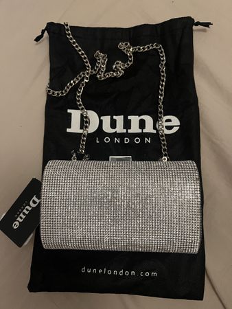 Sac Dune London silver diamants hard clutch