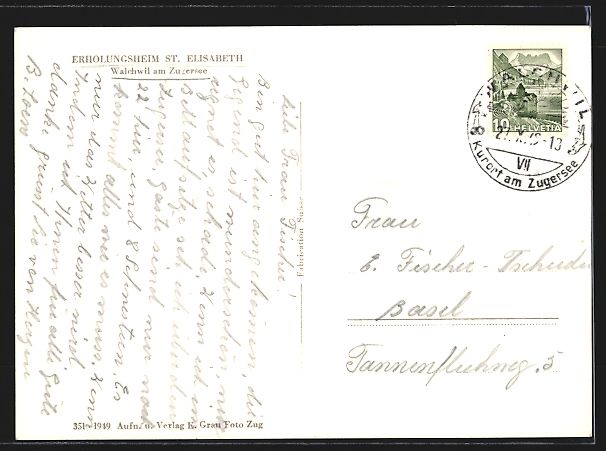 Cartoline postali: Walchwil /Zugersee, Erholungsheim St. El – Usato da Berlin venduto da bartko-reher 1