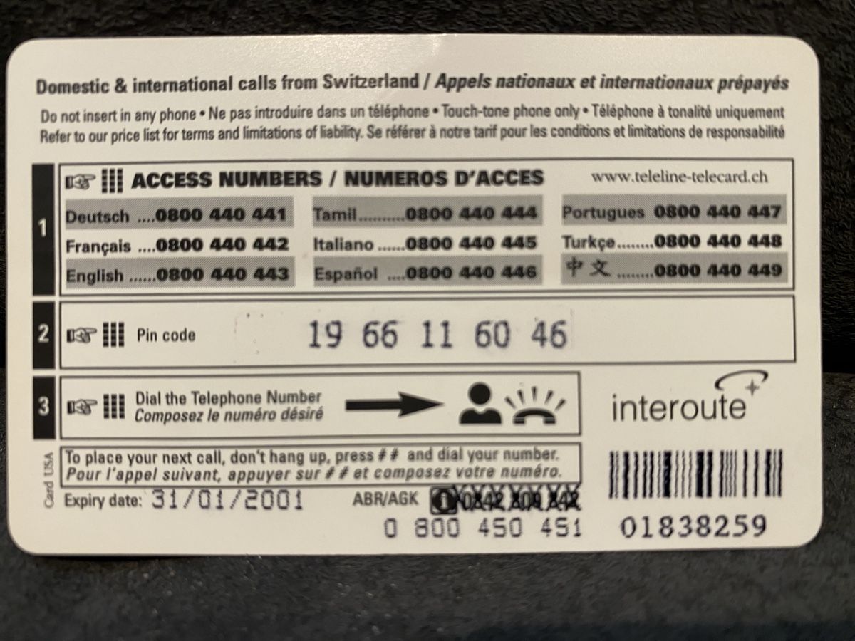 Telefon- & Taxkarten: Teleline – Defekt aus Lausanne von babacard10 1