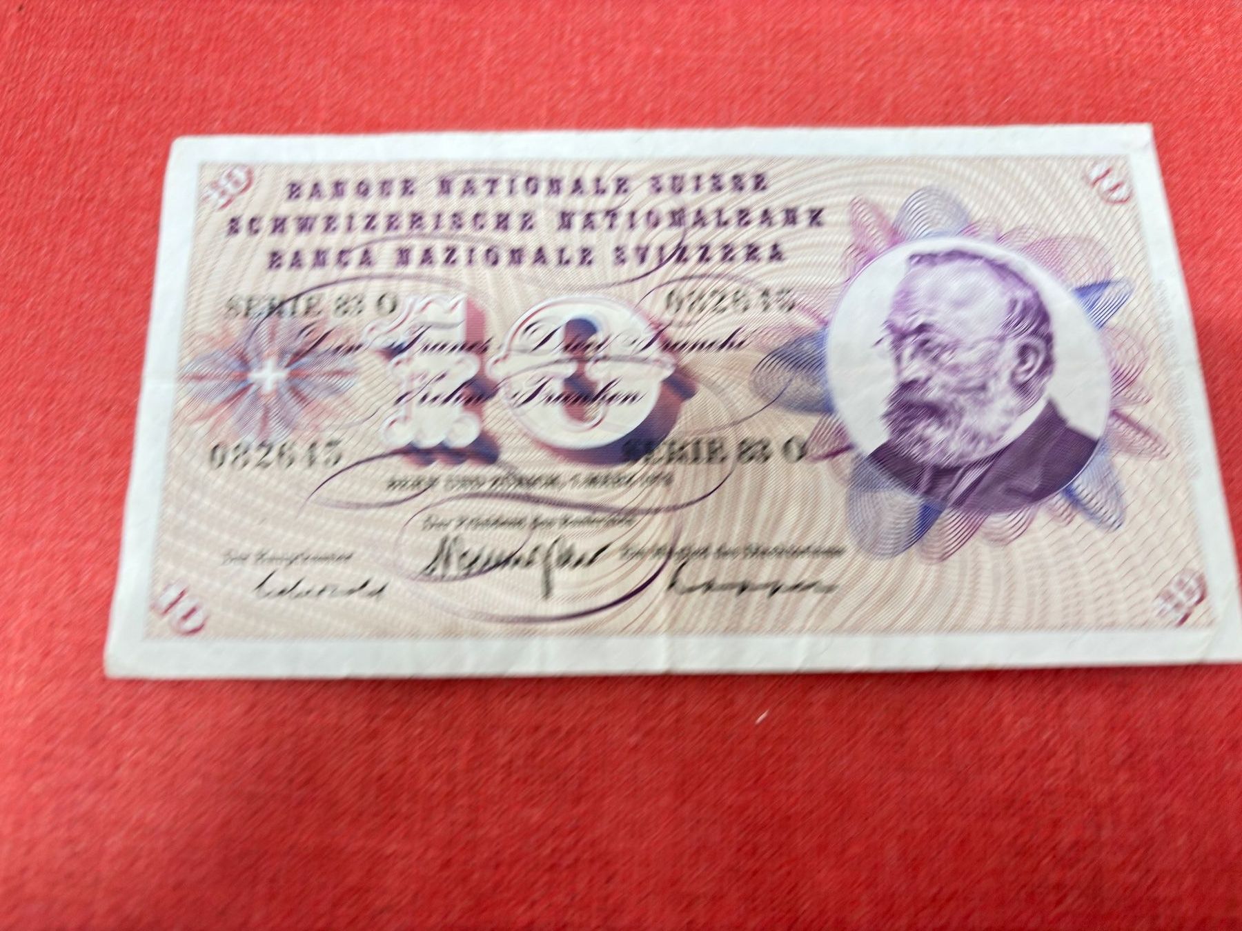 Banconote: 10 Franken Banknote 1973 gebraucht – Usato da Ormalingen venduto da digital09
