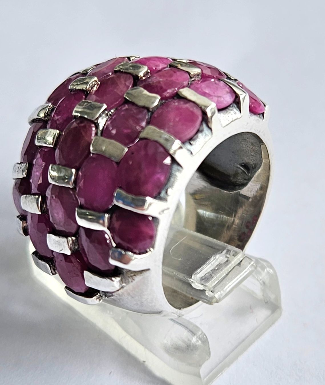 Anelli: Ring Silber mit vielen Rubinen Grösse 56 – Nuovo (secondo la descrizione) da Zürich venduto da benedikt12 9
