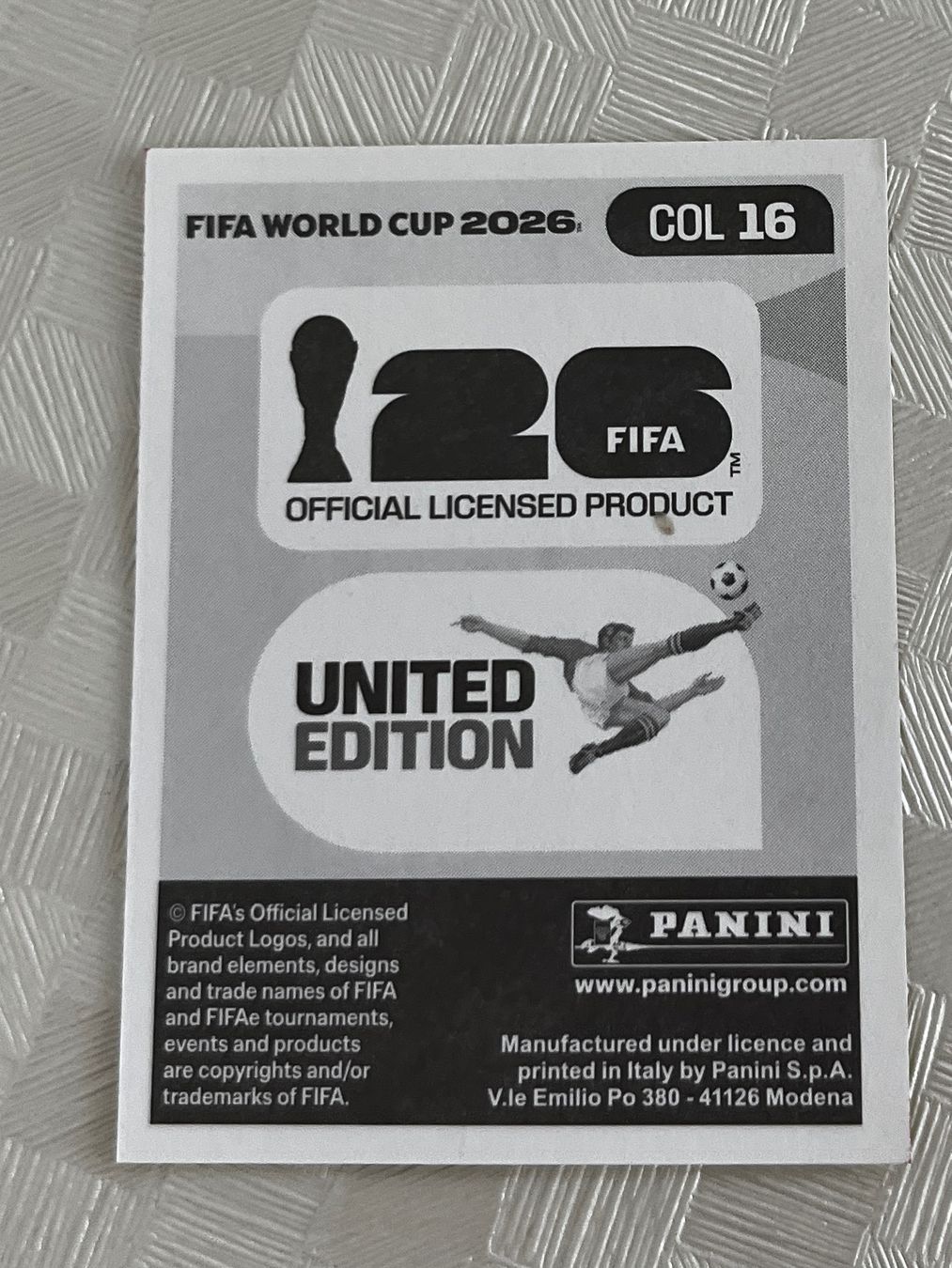 Panini Carte collezionabili: Panini Fifa World Cup 2026 COL 16 – Usato da Winterthur venduto da Numero1 1