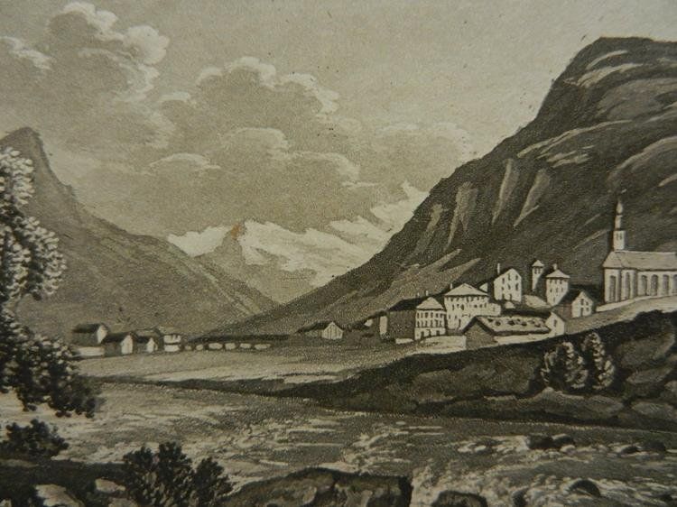 Stiche: Das Dorf Splügen Aquatinta – Gebraucht aus Risch von Antikfee 7