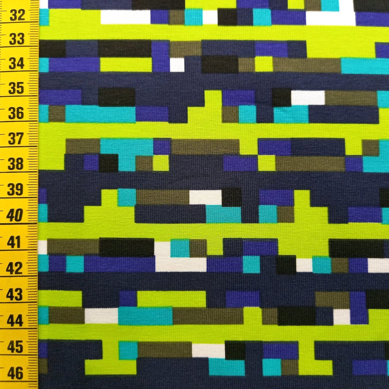 Tessuti: Jersey Balken lime/blau – Nuovo e nell'imballaggio originale da Winterthur venduto da Kimbana 1