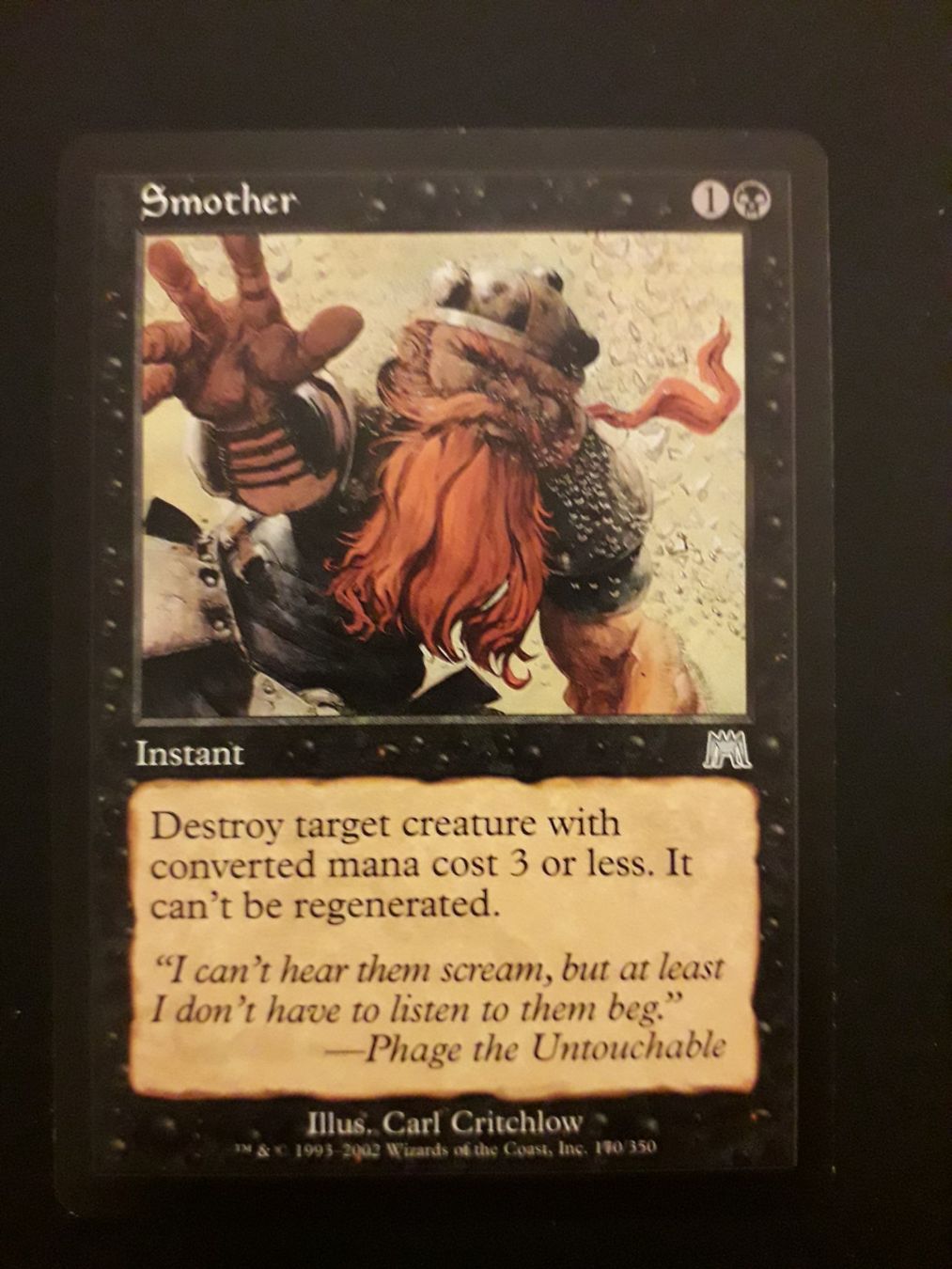 Magic The Gathering Carte collezionabili: MTG - Smother – Usato da Lausanne venduto da and_n6mz