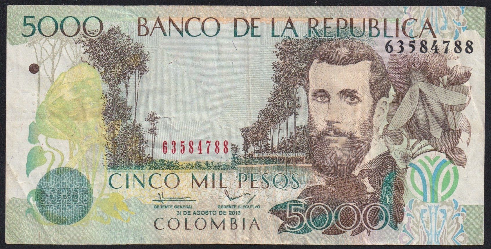 Billets de banque: Kolumbien 5000 Pesos 2013 – D'occasion à Brugg AG par banknoten_muesli