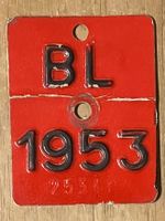 BL 1953 - VELONUMMER- FAHRRADSCHILD- PLAQUE DE VELO- BL 1953