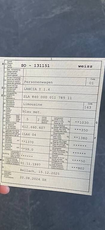 Automobili: Lancia Y 1.4 Benziner mit Rest mfk  – Usato da Thalwil venduto da Simone1992 4