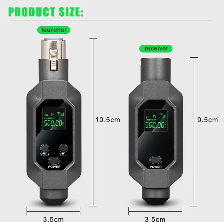 Yinker 2.4G XLR Funkmikrofon Set - 1 Zu 1 Wireless Sender & Empfänger Für Gesang & Vorträge