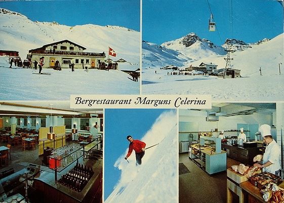 Ansichtskarten: CELERINA Luftseilbahn - Bergrestaurant Marguns - Skigebiet – Gebraucht aus Jona von philajona