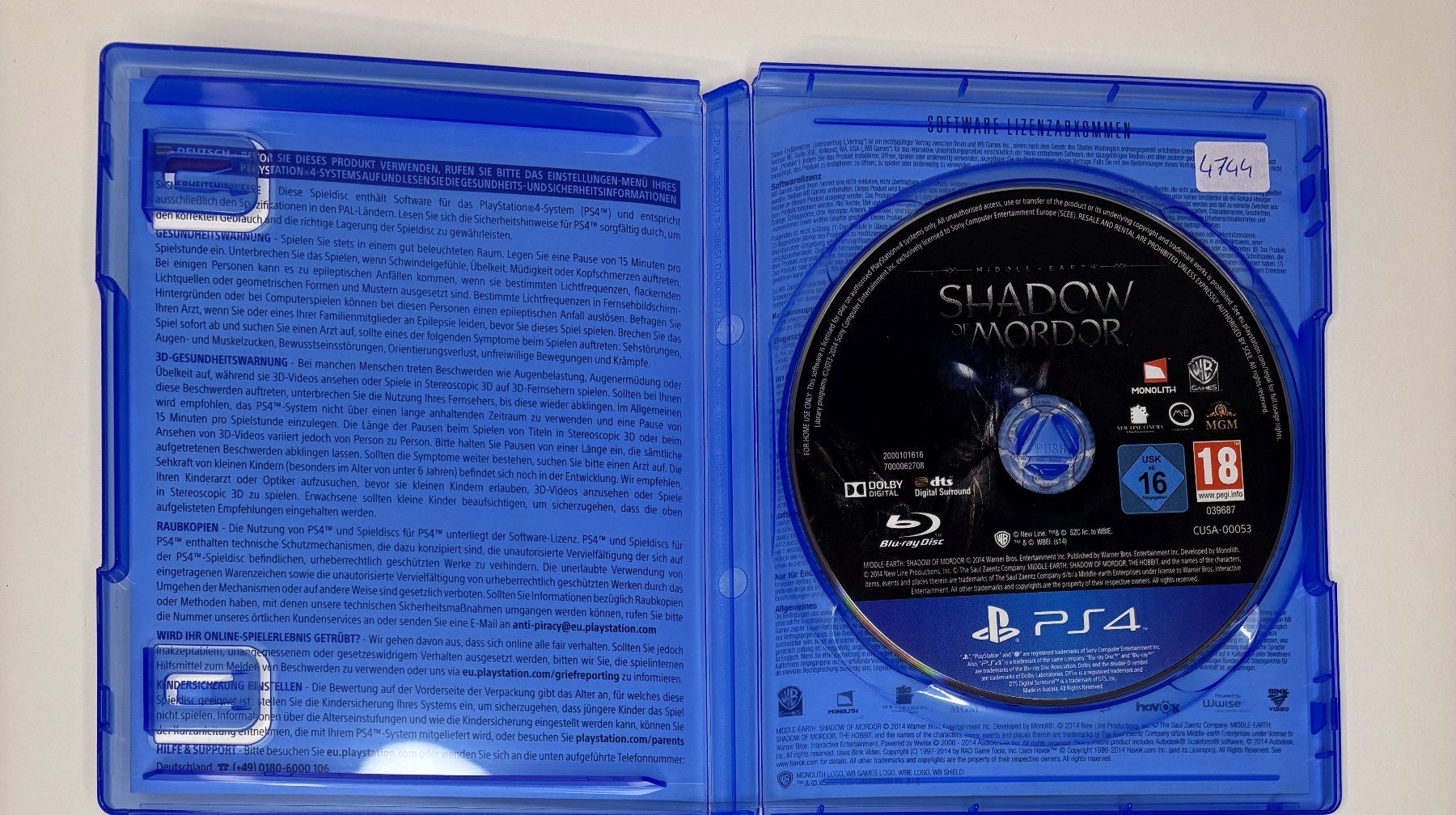 Spiele: PS4 - Middle-Earth: Shadow of Mordor – Gebraucht aus Allschwil von Bullach 1