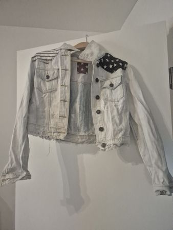 Denim Jacket with Star details - festival style size 36/38