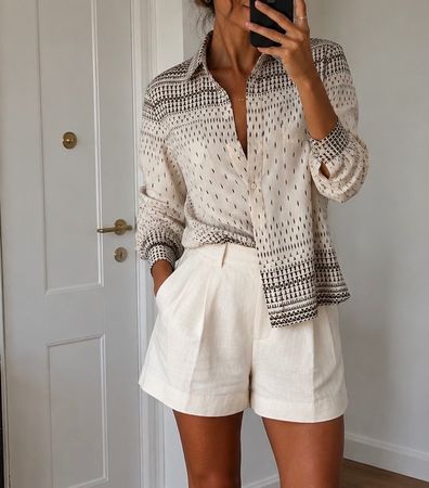Chloé Seidenbluse mit geometrischem Print – Grösse 38