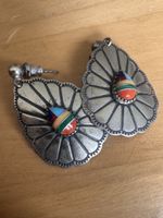 Boucles d'Oreilles Vntge Signées WM Co Argent Sterling Multi