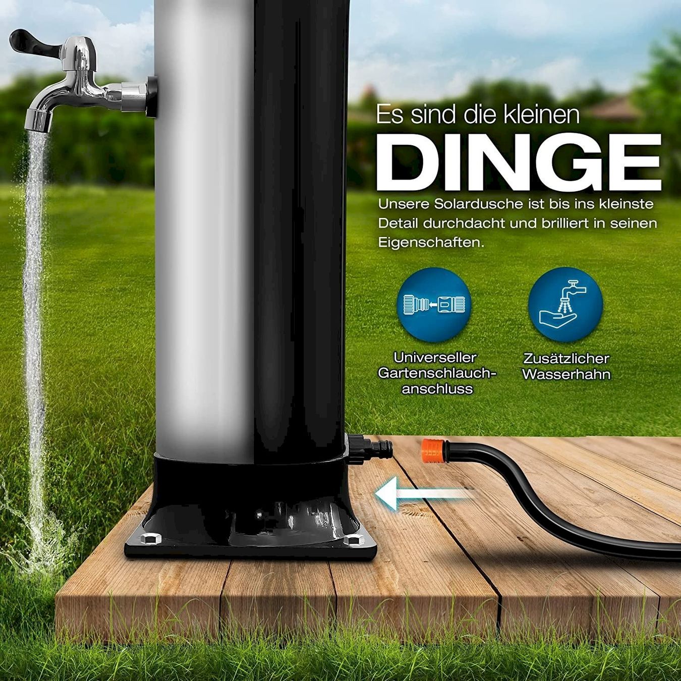 Docce: tillvex Solardusche 35L Schwarz/Silber – Nuovo e nell'imballaggio originale da Bottighofen venduto da zaap 5
