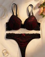 Unterwäsche-Set:BH-String-Tanga-Spitzen-Unterwäsche 80B